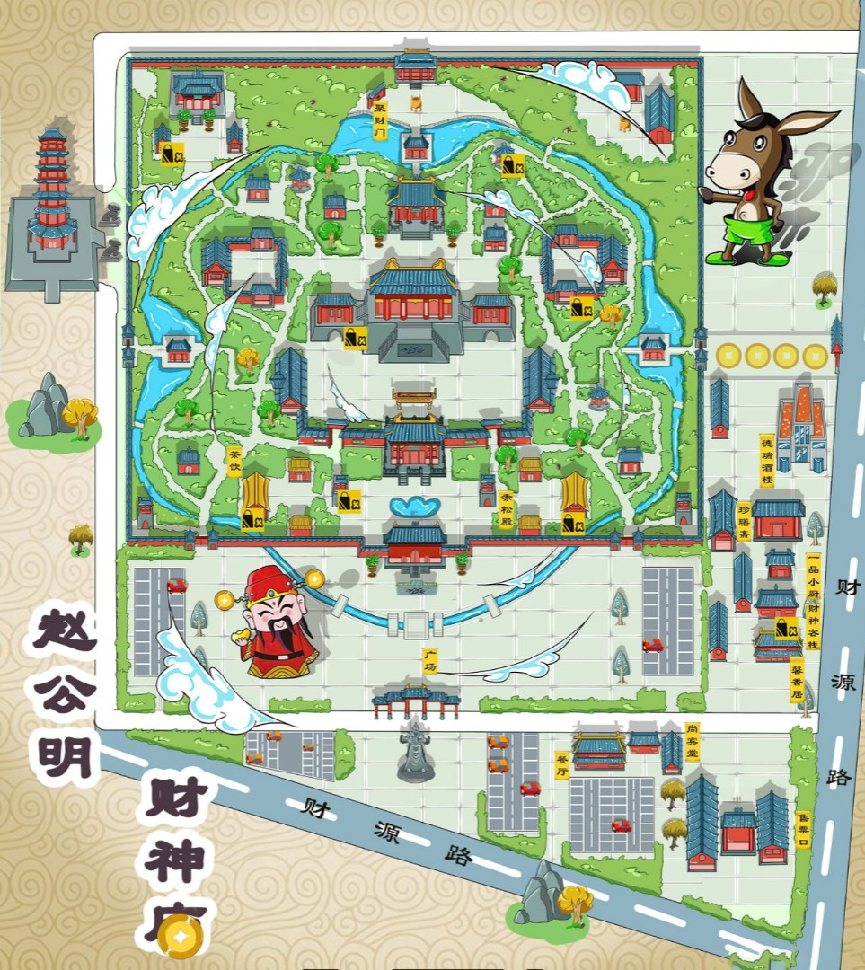 平阳寺庙类手绘地图